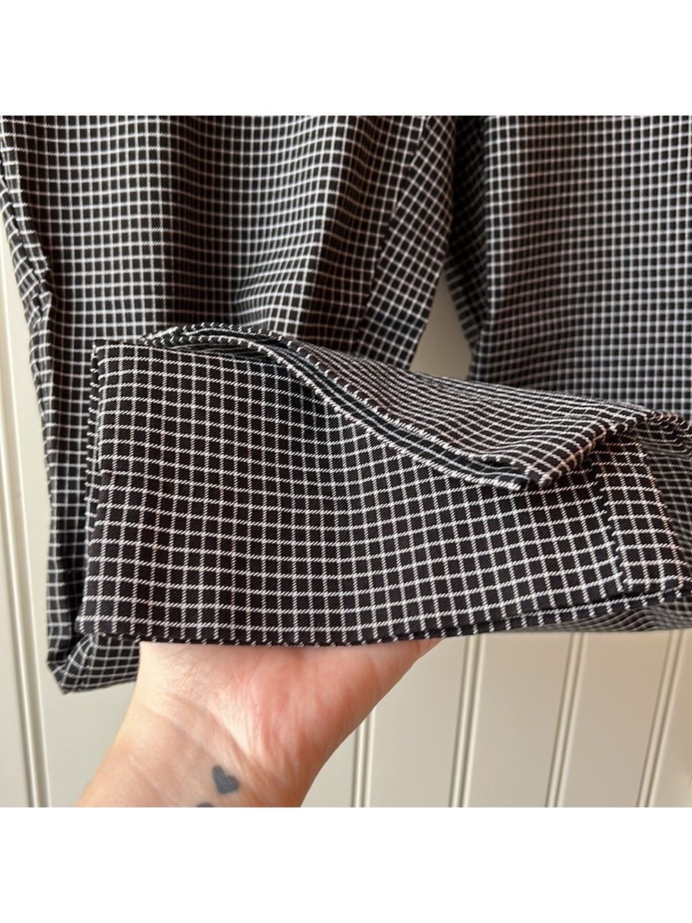 trendsetter Black Plaid Capris Size 14 - Picture 4 of 8